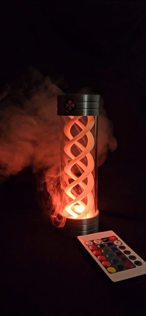 Lampada T-Virus muda de cor e filamento que brilha no escuro.