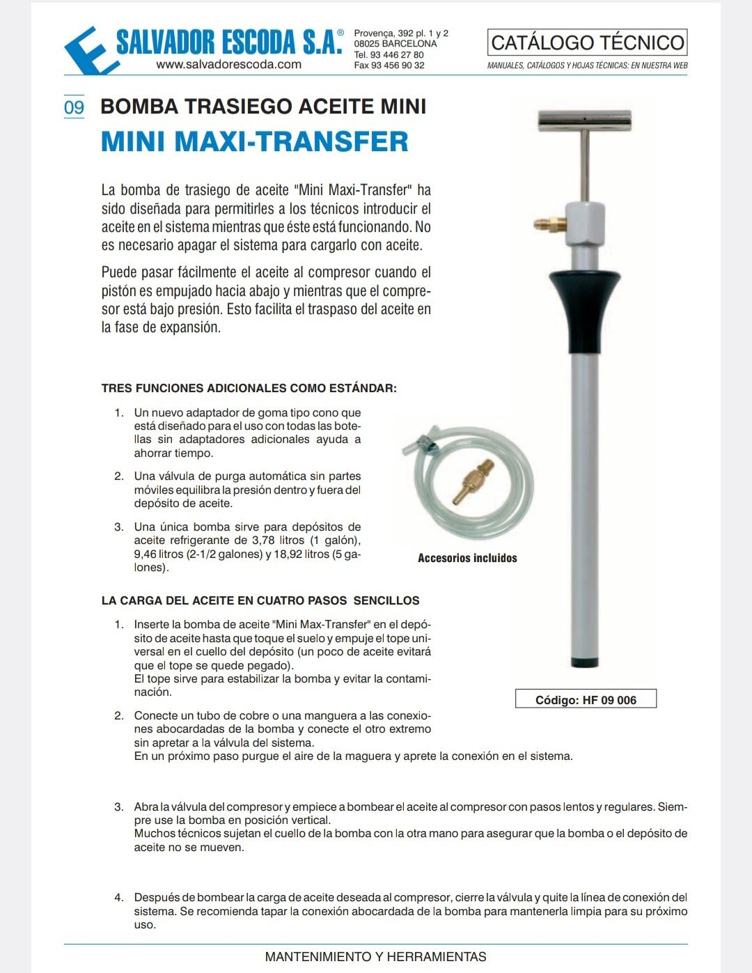 Bomba de aspiração/Carga óleo