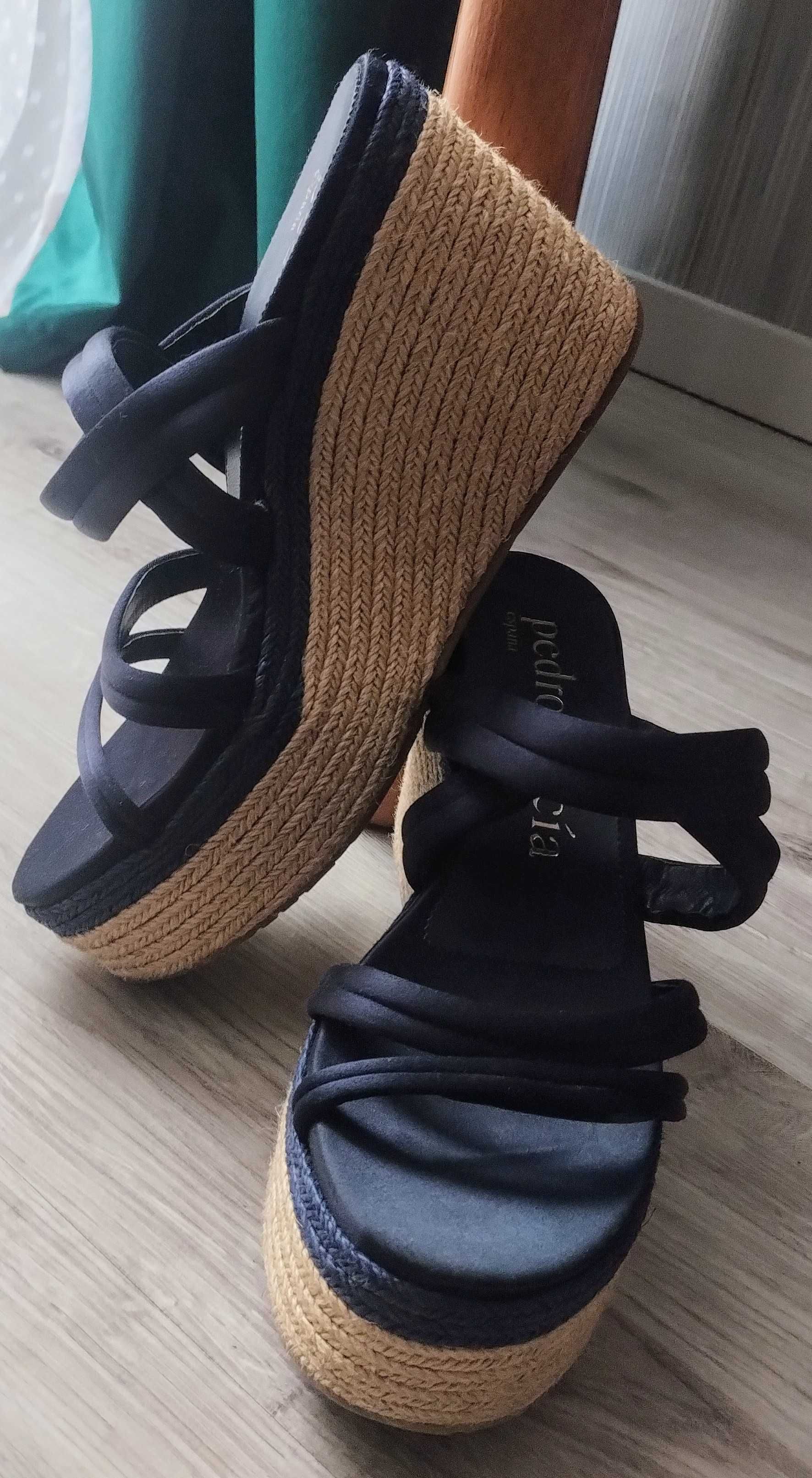 Sandały na koturnie damskie espadryle rozmiar 37,5 Pedro Garcia ®