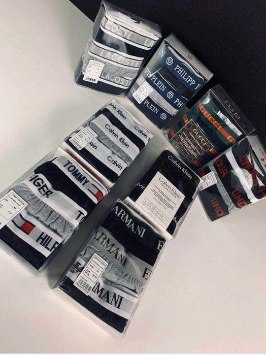 Nowe Bokserki Męskie 3pak CK Tommy Hugo Armani Calvin Gucci Versace