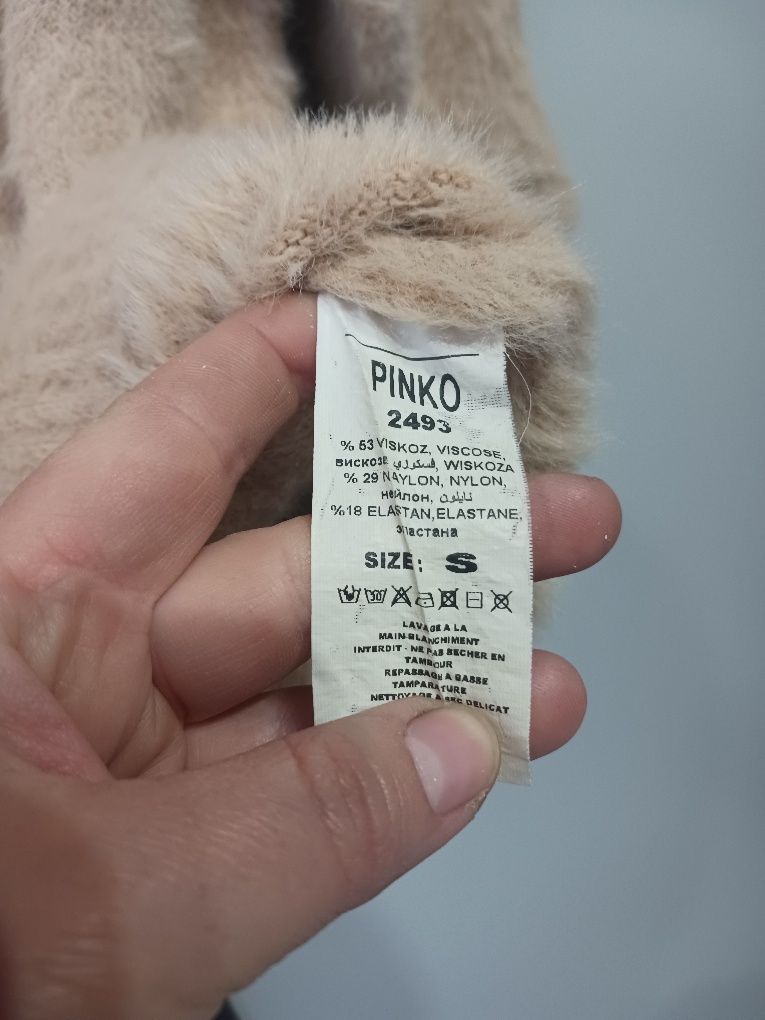 Włochaty beżowy sweter PINKO rozm. S