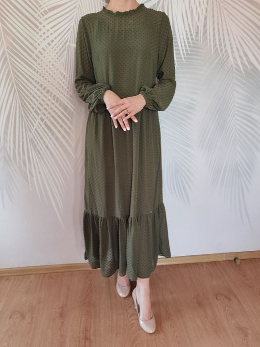 Monnari zielona długa sukienka M/38