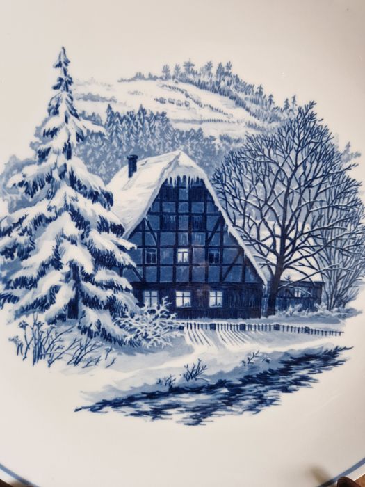 Meissen - Miśnia - Talerz - Bożonarodzeniowa sceneria