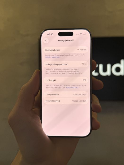 RATY 0% iPhone 16 Pro 128GB BATERIA 93% GWARANCJA 12 miesiecy!!!