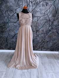 suknia wieczorowa ciążowa błyszcząca elegancka rozmiar m 38 na wesele