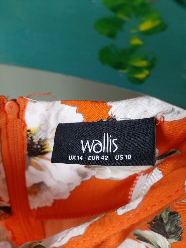 Sukienka damska Wallis pomarańczowa w kwiaty z kieszeniami  XL  100% V
