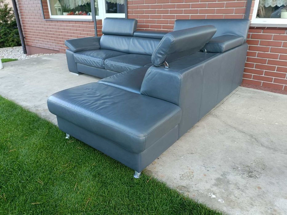 Sprzedam narożnik ze skory -Skóra -skórzany –skórzana -skórzane