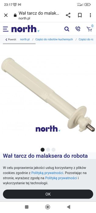 Wał do malaksera kuchennego Kasia