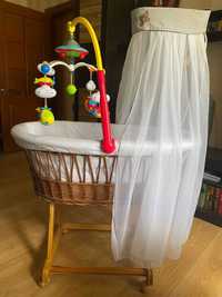 Люлька колыбель плетеная корзина для новорожденных в подарок мобиль