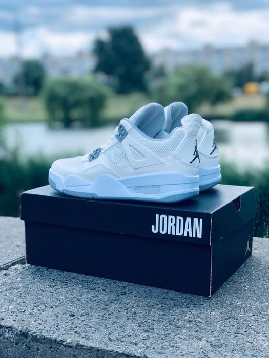 Кроссовки летние Nike Air Retro Jordan 4 white кросовки Найк Джордан 4