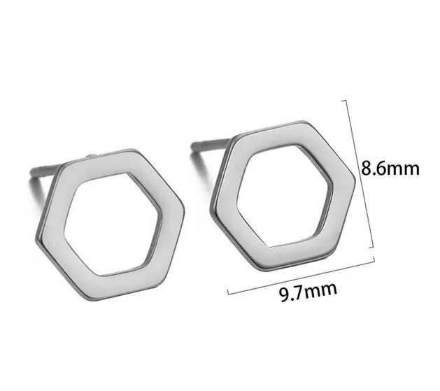 kolczyki SREBRNE PIĘCIOKĄT stal chirurgiczna 316l