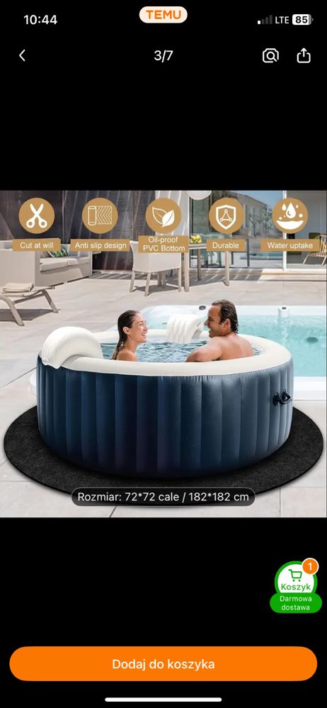 Podkład pod basen jacuzzi kolo, kwadrat filc JAKOŚĆ