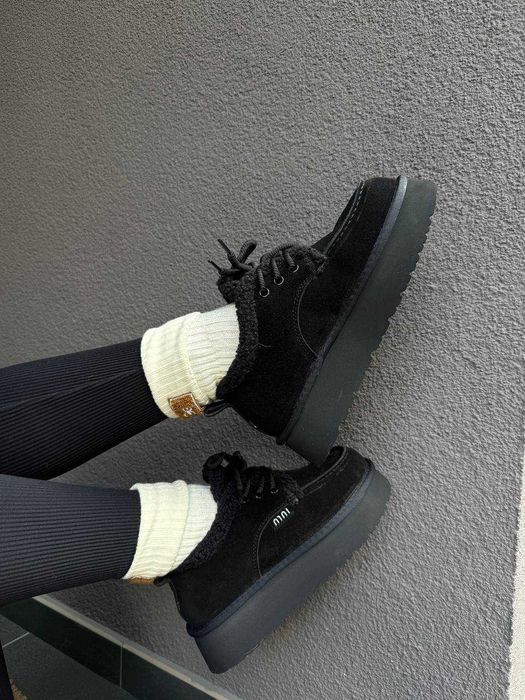 Жіночі зимові лофери [36-40] натуральна замша, хутро | тепле взуття