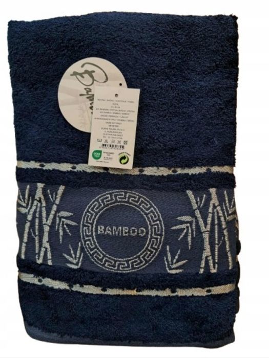 Ręczniki Grube Tureckie 60% Bambusowe 50x90cm granatowy