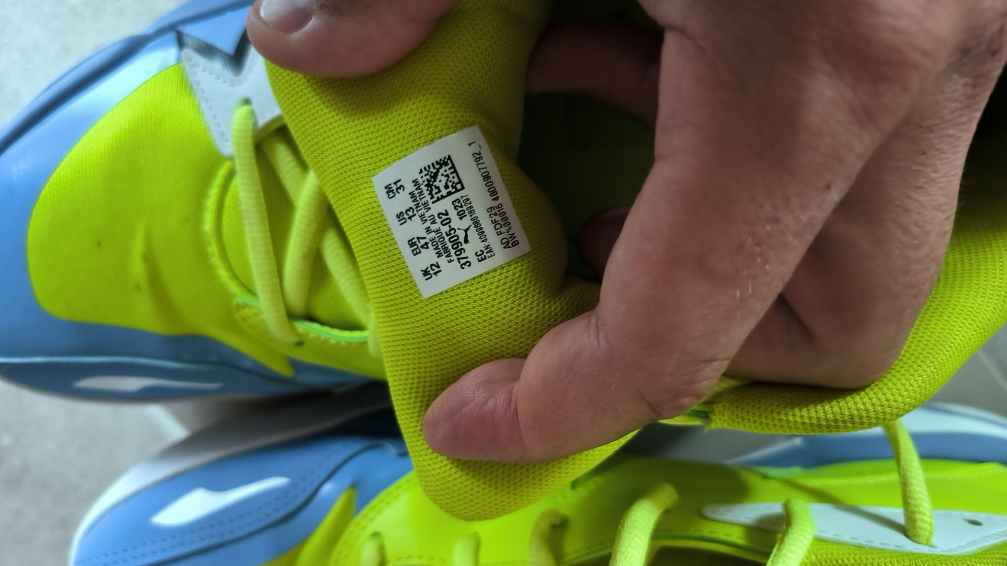 Buty do koszykówki Puma Genetics niebieskie/limonka roz. 47