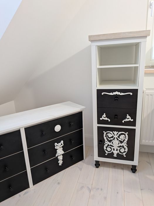 komoda szafka słupek glamour retro vintage Ikea hacks Kallax