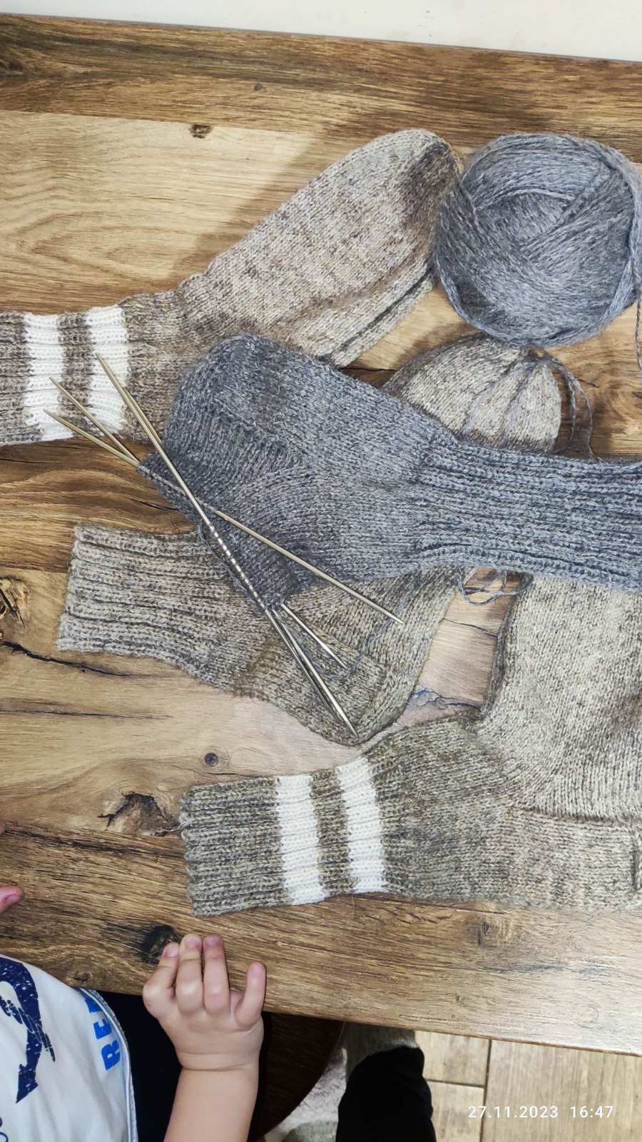 Шкарпетки в'язані шерстяні натуральна вовна