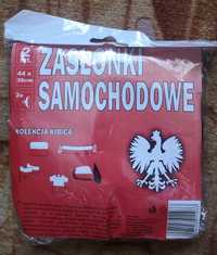 Zasłonki samochodowe z motywem flagi Polska