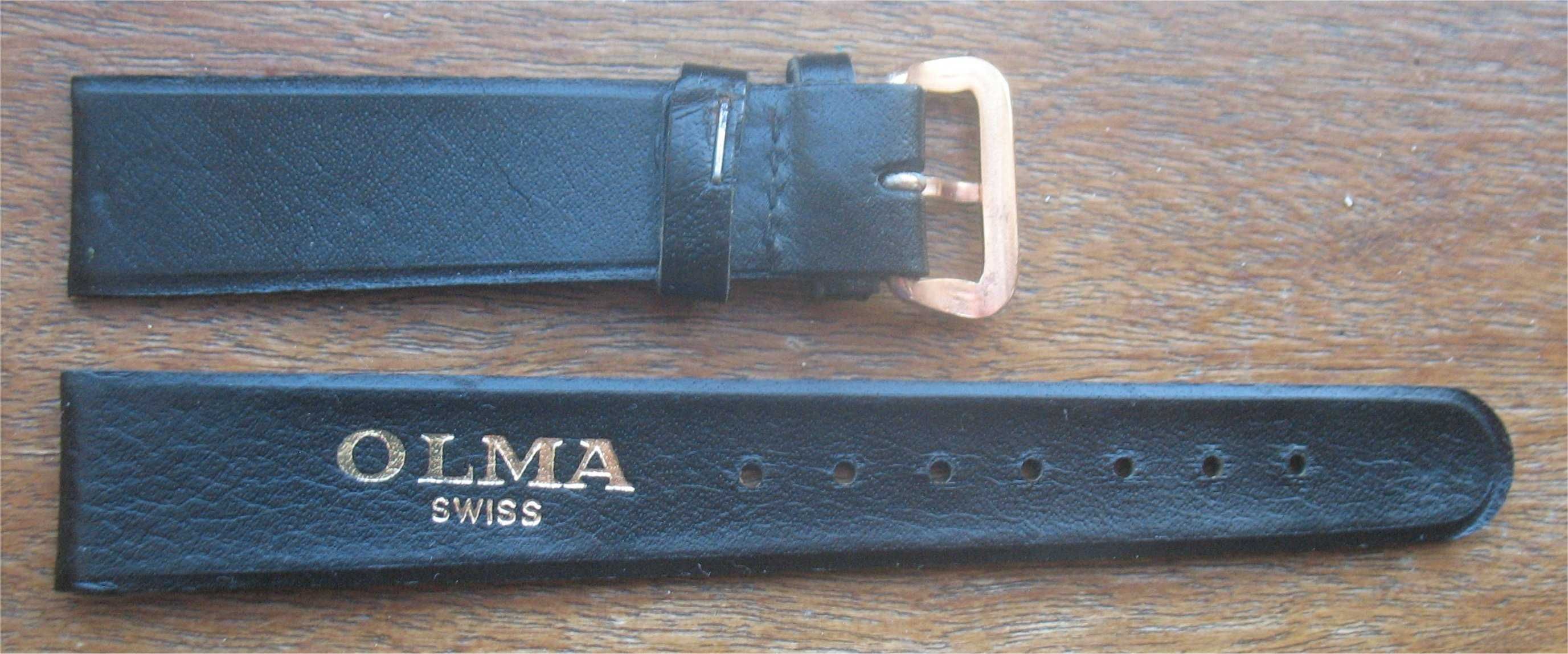 Bracelete Vintage para Relógios Antigos - Olma Swiss - Preta - 16mm