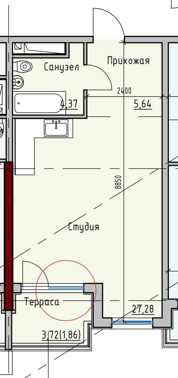 Студия с ремонтом в цене-39m2 в сданном ЖК ITown на Софиевской+рассроч