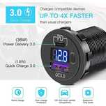 Розетка врезная usb в авто,type-c,PD 3.0 quick charge быстрая зарядка