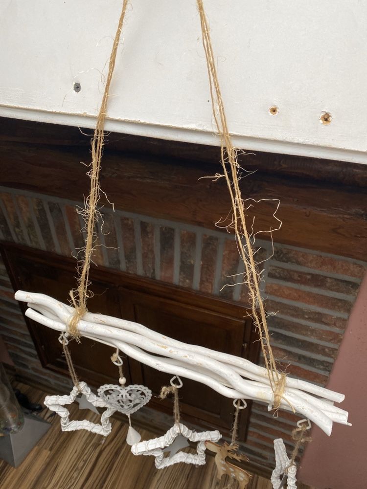 Drewno metaloplastyka metal sznurek Boże Narodzenie handmade