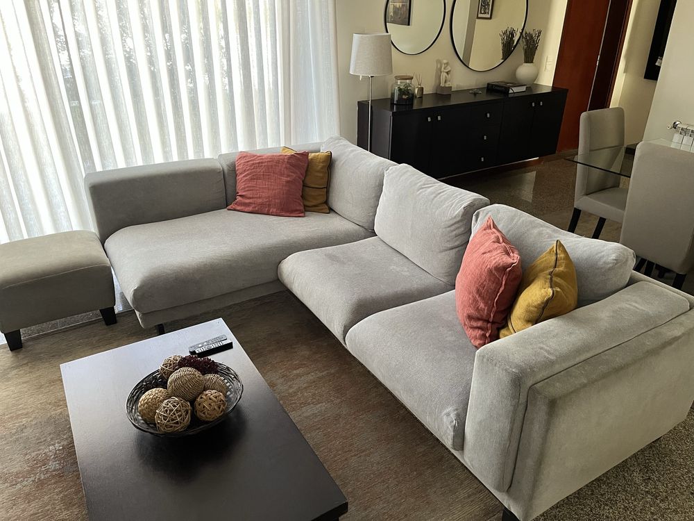 Sofá 3 lugares com chaise longue IKEA Nockeby