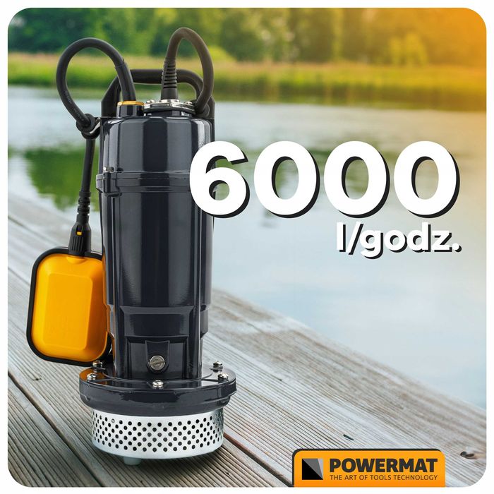 Pompa do wody czystej brudnej z pływakiem zatapialna 750w 6000 l/h 1"