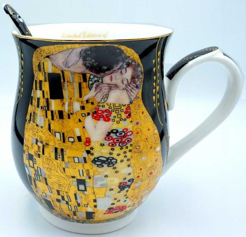 Cudowny Kubek + ŁYŻECZKA Gatunkowa PORCELANA GUSTAV KLIMT 300ml