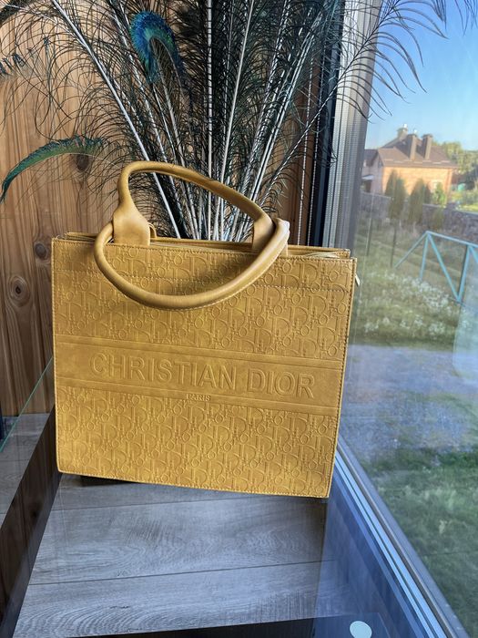 Сумка шкіряна нова Paste чорна та жовте Dior