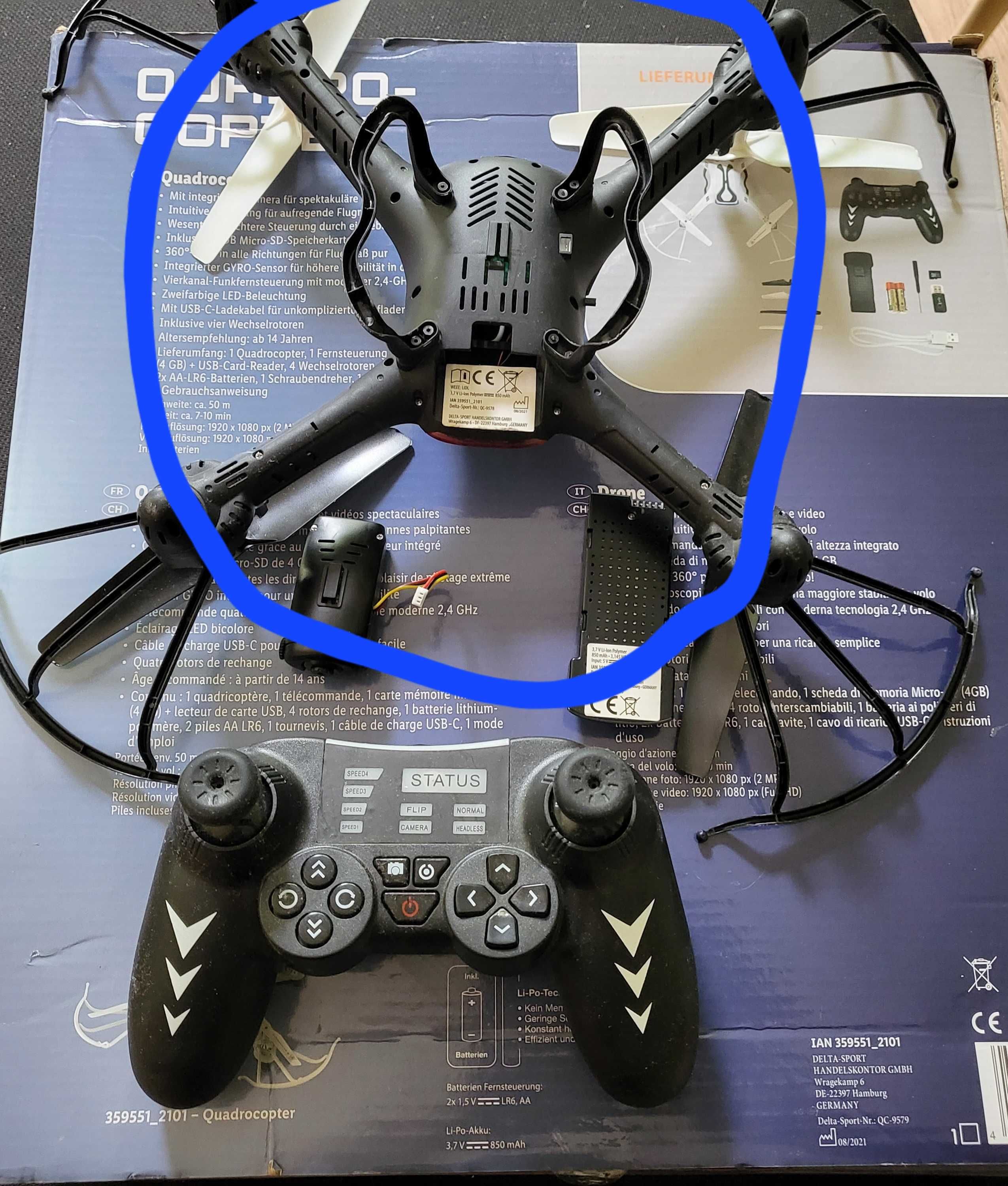 Części pas uje do dron quadcopter Lidl nadajnik, cały dron bez baterii
