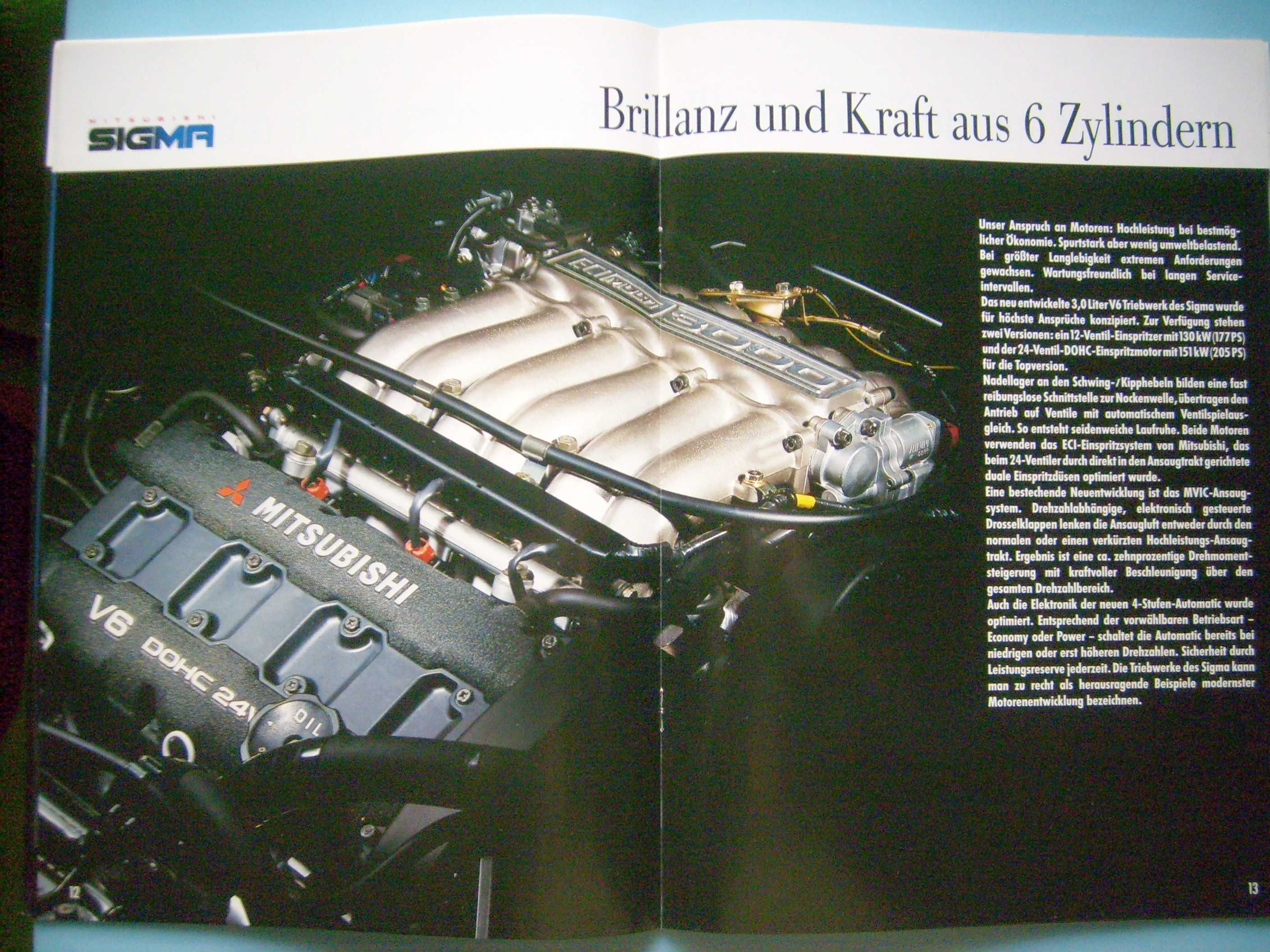 Mitsubishi Sigma 1991 - prospekt 24 strony, stan BDB