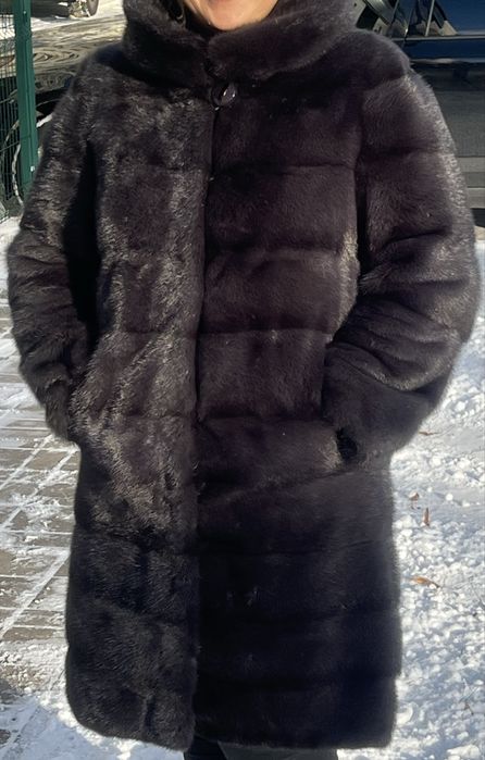 Норкова шуба- трансформер з капюшоном 48-50