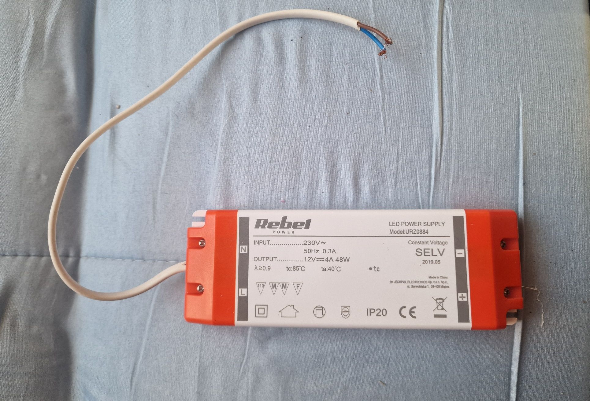 Zasilacz Rebel do sznurów diodowych LED 48 W / 4 A