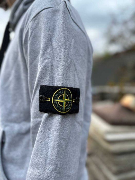 Серое новое Худи Stone Island / Кофта сіра чоловіча Худі