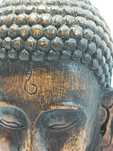 Budda ,rzeźba z  hebanu . Lotos ,medytacja.Antyk.