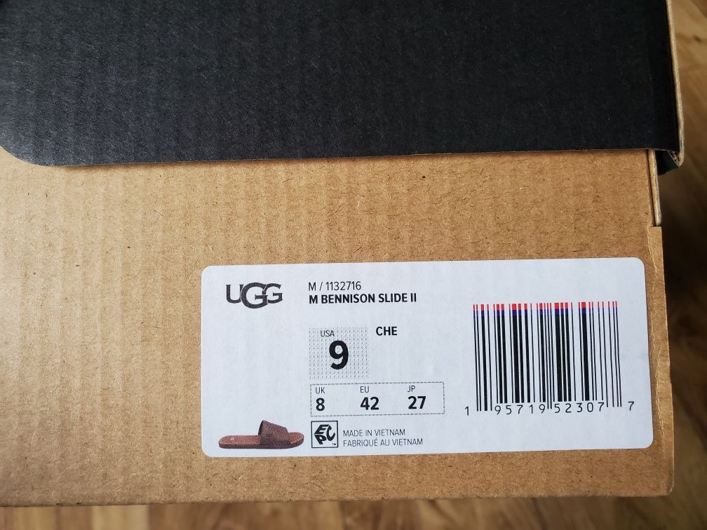 Шкіряні шльопки слайди UGG BENNISON SLIDE II розмір US9 (41)