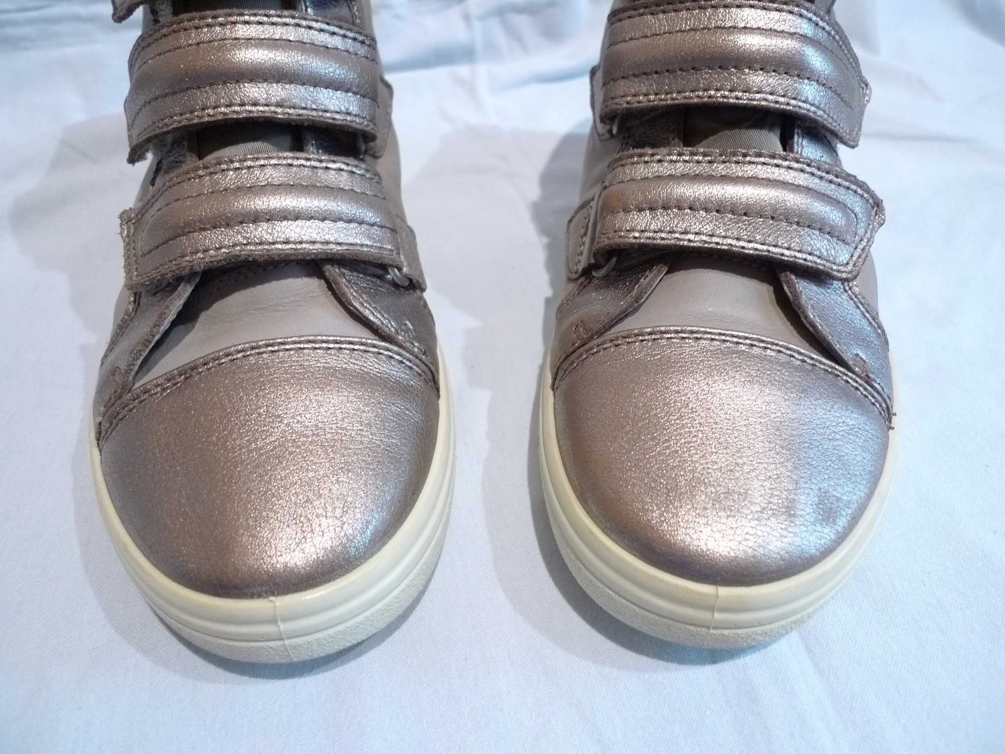 ECCO r.40/26cm Botki skórzane buty złote