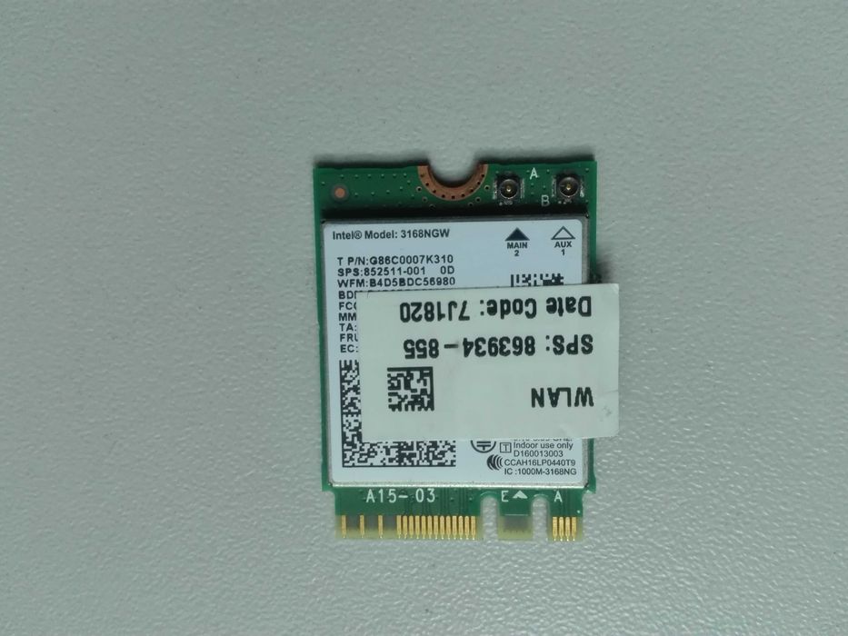 Wi-fi+BT модуль M.2 Intel 3168ngw