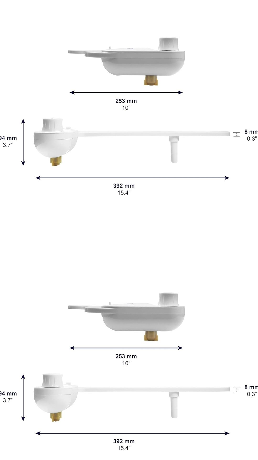 KMINA - Bidet toaletowy z zimną wodą (długość węża 80 cm), przenośny,