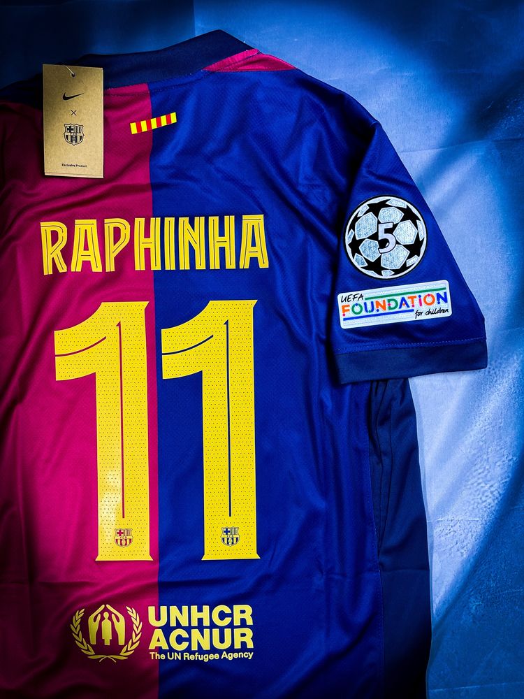 Raphinha Barcelona Liga Mistrzów Sportowa Koszulka «Nike» T-shirt / M