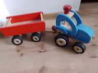 Traktor z przyczepą Goki duży drewniany