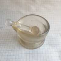 Unique Antique Miniature Pharmacy Brown Glass Mortar and Pestle 1900s