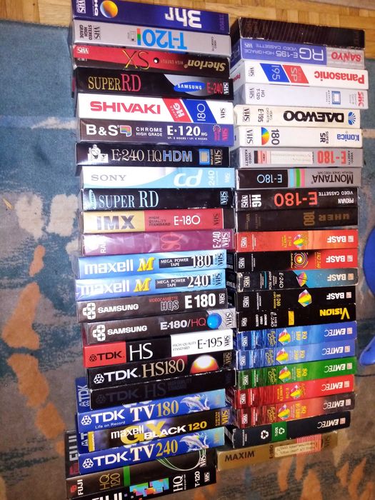 45 kaset VHS uzywane każda inna shivaki basf Panasonic sanyo itp