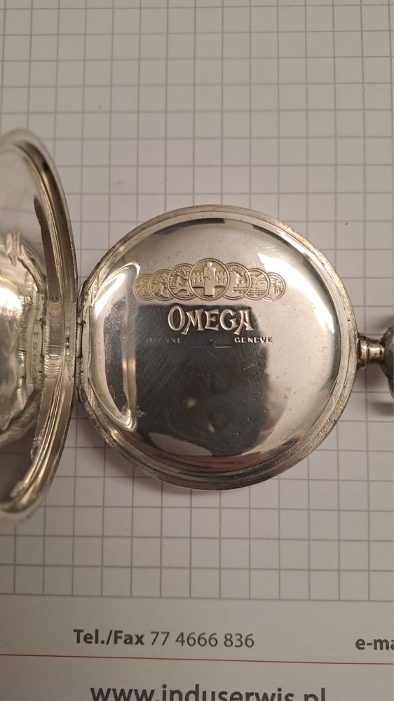 Zegarek Omega kieszonkowy srebrny