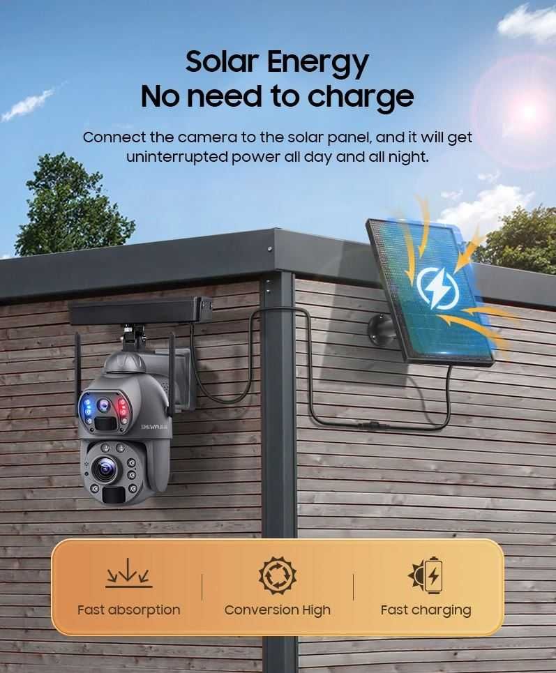 Kamera solarna SHIWOJIA 36x ZOOM 8MP 4G SIM 360 NOWA