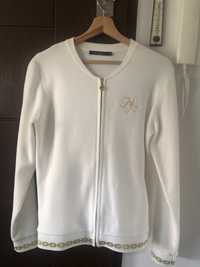 Sweter MONNARI biały, złote detale, rozmiar M