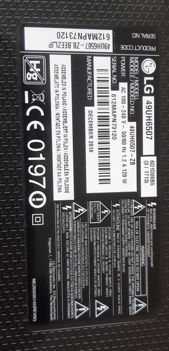 Zasilacz do telewizora LG 49UH6507 sprawdzony sprawny