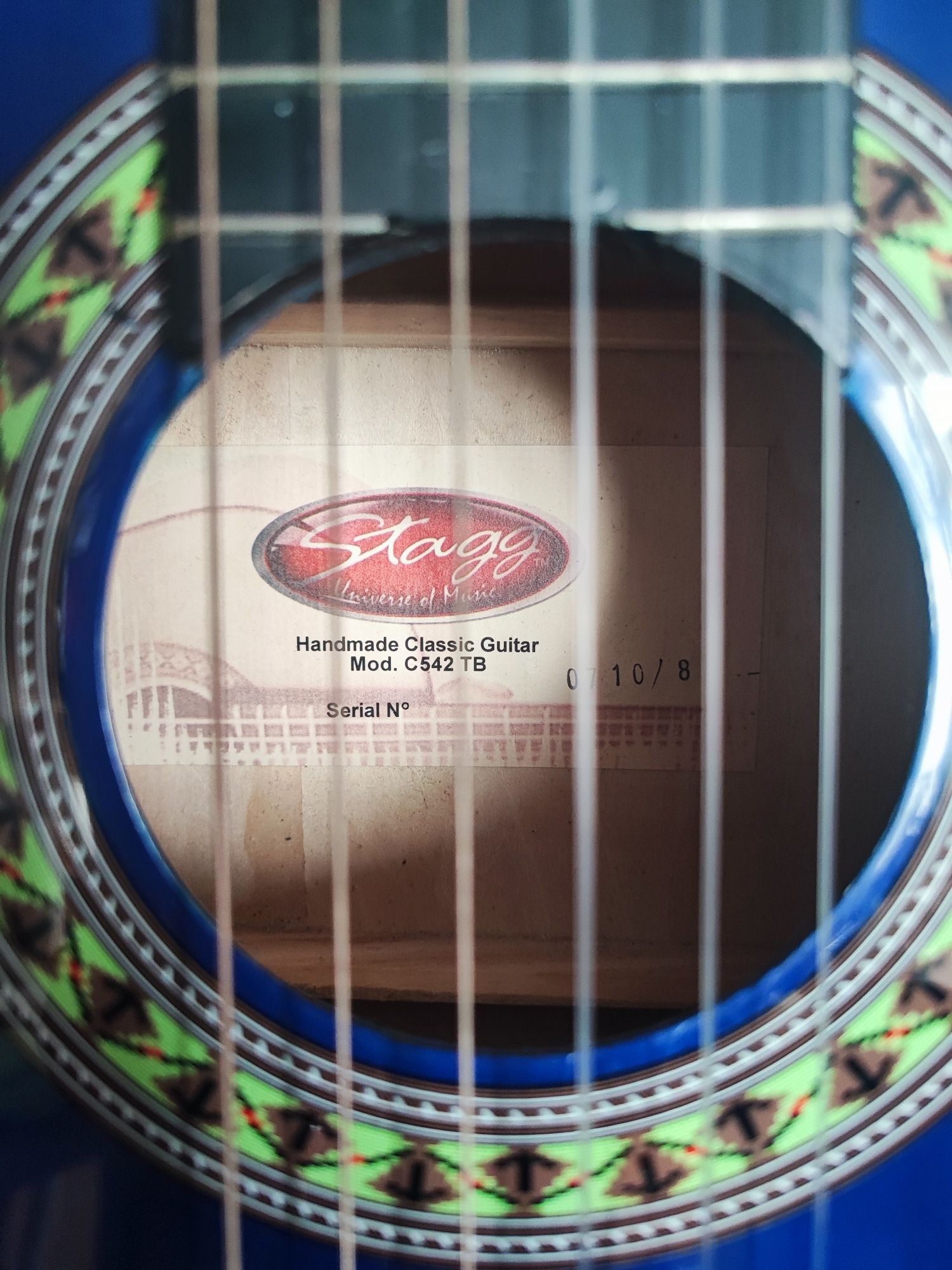 Gitara klasyczna niebieska hand made