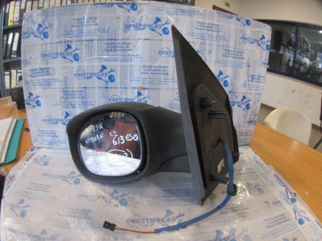 Espelho Esp3942 CITROEN C2 FASE 1  2004 1.4I 75CV 3P PRETO ESQ ELETRICO 3 PINOS